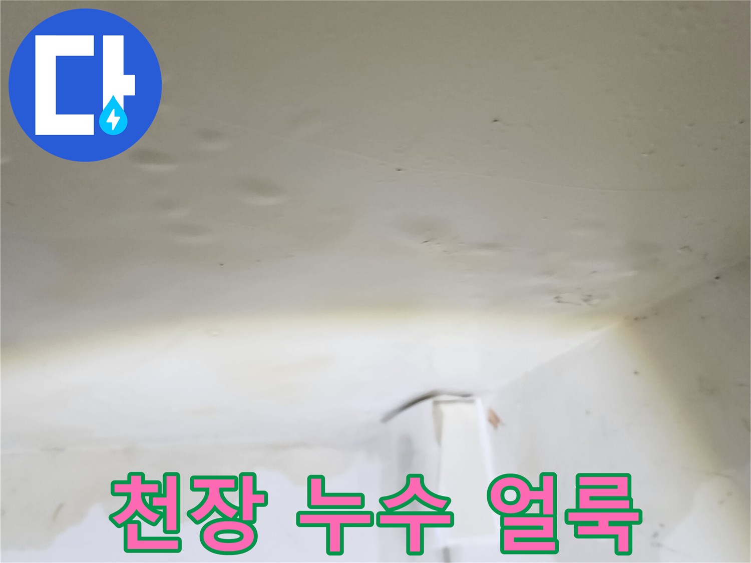 양주시 옥정동 아파트 천장 부분에 발생한 물샘 흔적과 얼룩 상태
