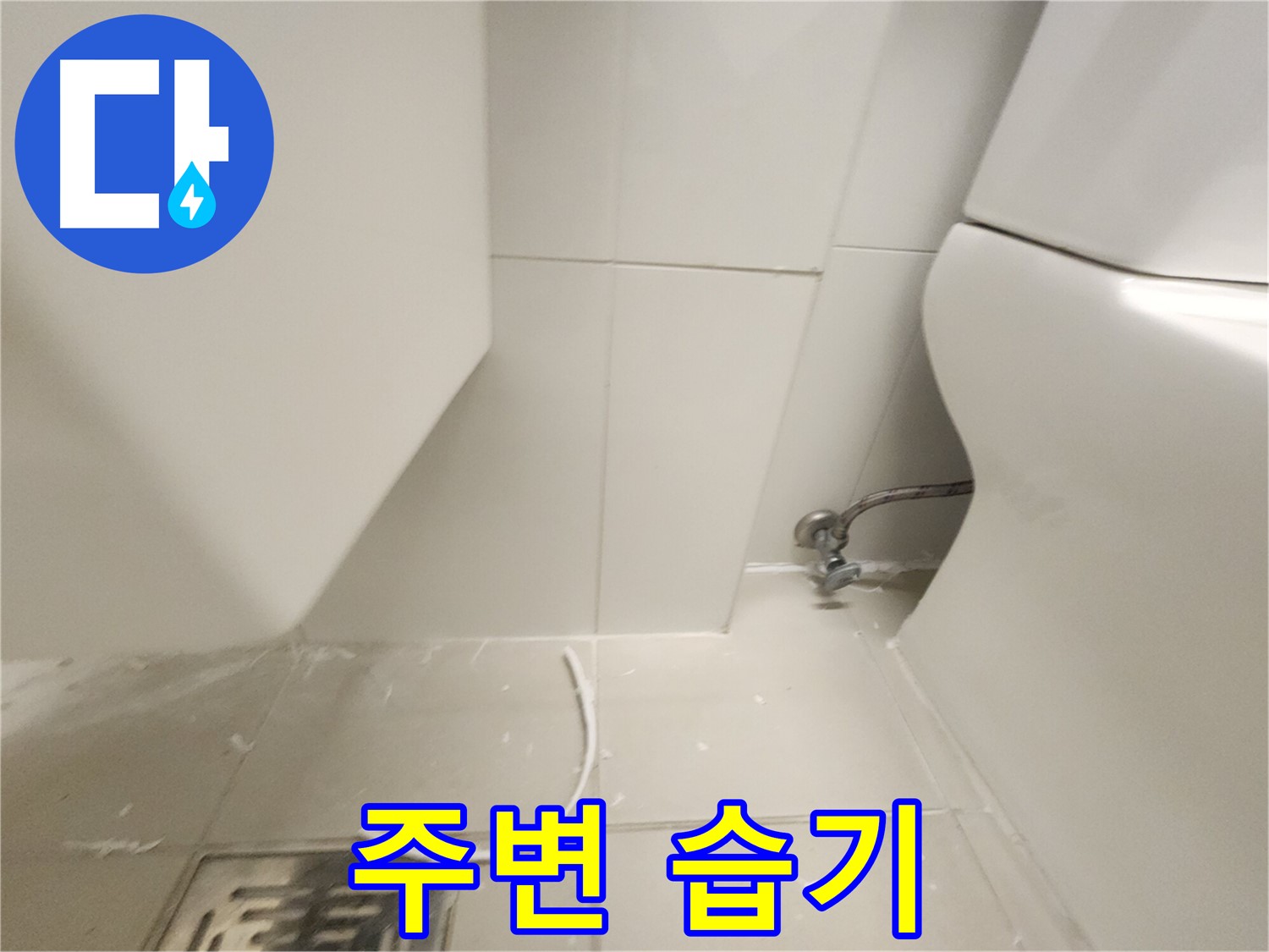 김포 사우 변기 하부 백시멘트 주변 습기 사진
