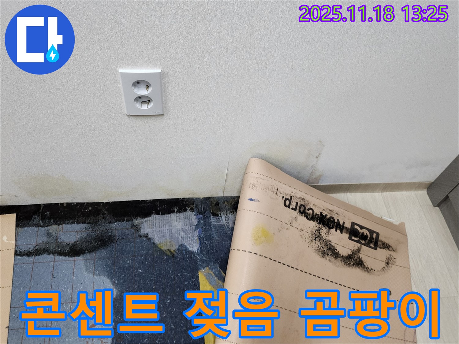 콘센트 주변 젖음과 곰팡이 - 감전 위험! 누수의 심각성을 보여주는 증거 - 포천 누수