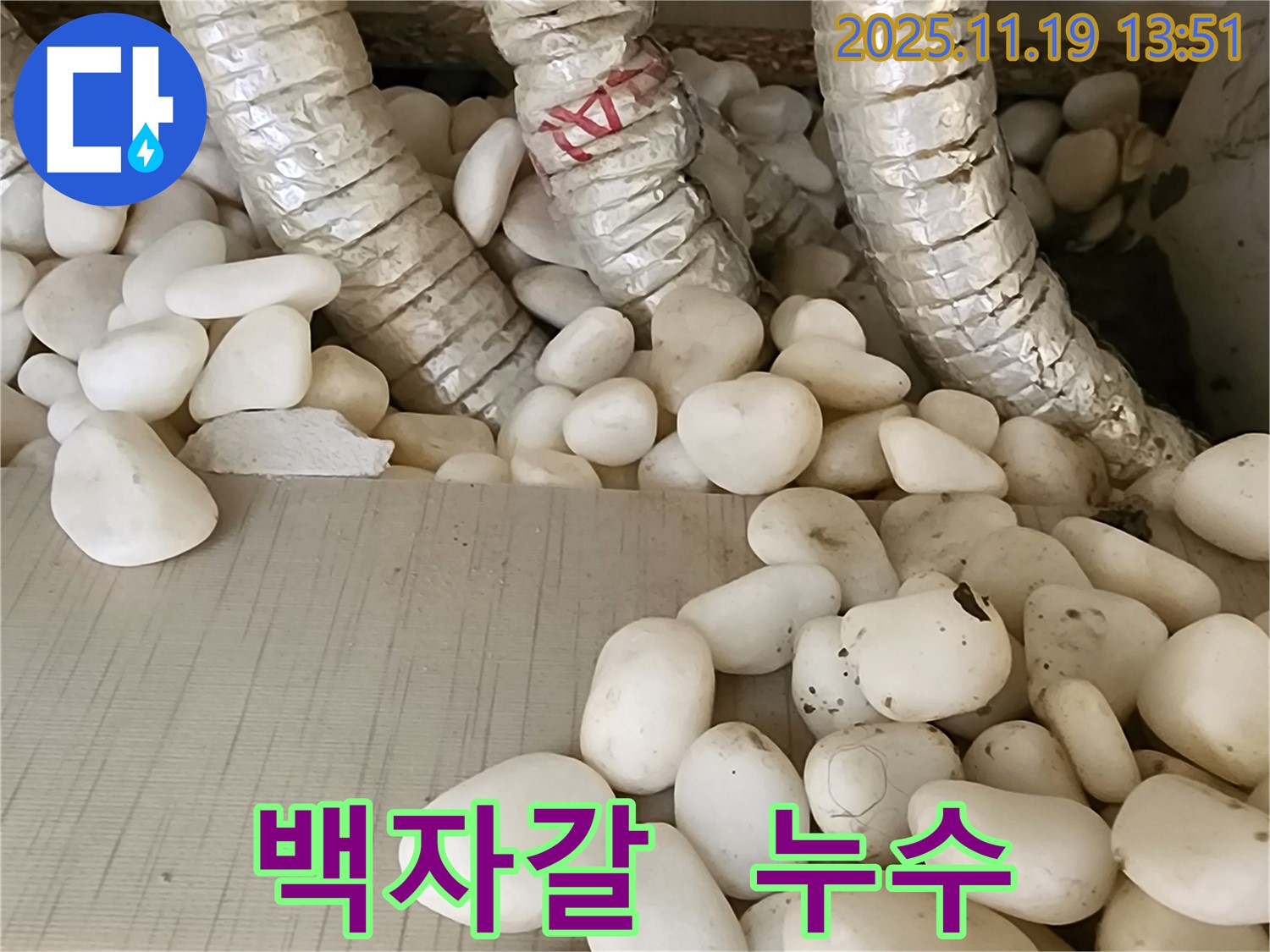 백자갈 속에 숨겨진 누수 - 꼼꼼한 탐지로 정확하게 찾아 완벽하게 해결했습니다.