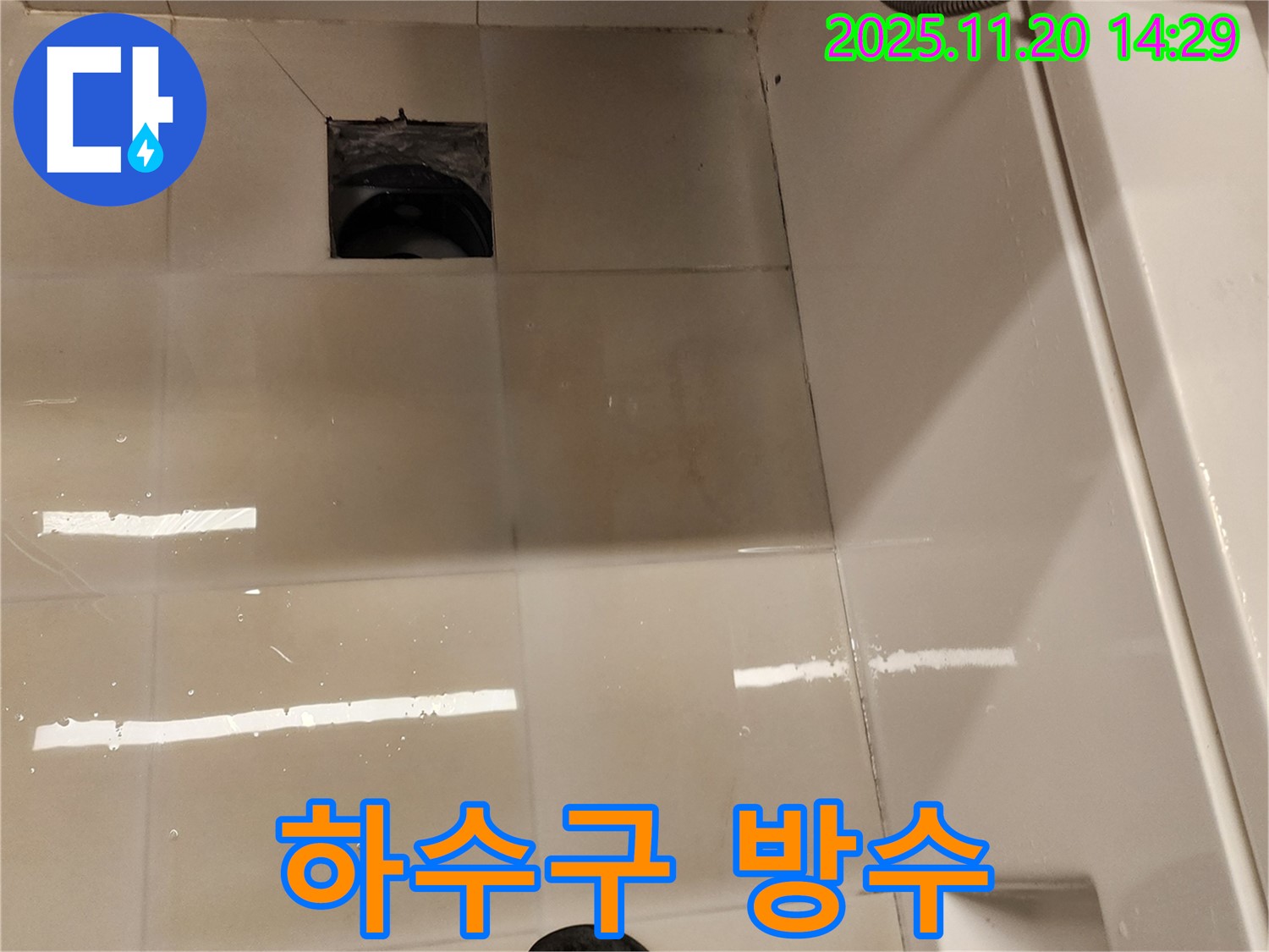 가산면 욕실 하수구 주변 누수 - 꼼꼼한 방수 작업으로 누수 완벽 차단