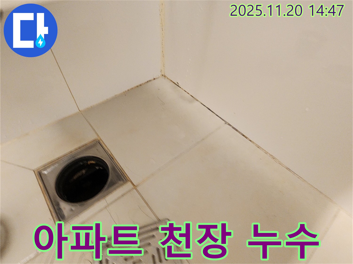 포천 가산 아파트 천장 누수 - 아파트 천장에서 물이 떨어지는 긴급 상황입니다.