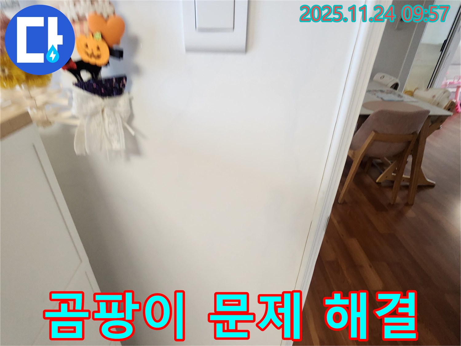 포천 가산면 금현리 누수 탐지 - 곰팡이 문제를 해결하기 위해 벽면을 꼼꼼하게 점검하고 있습니다.
