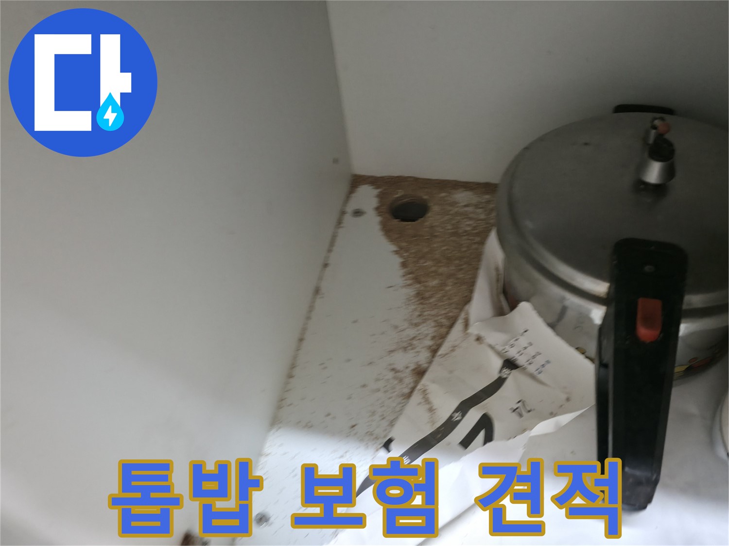 싱크대 하부 - 톱밥 - 누수 원인 - 정확한 진단 필요