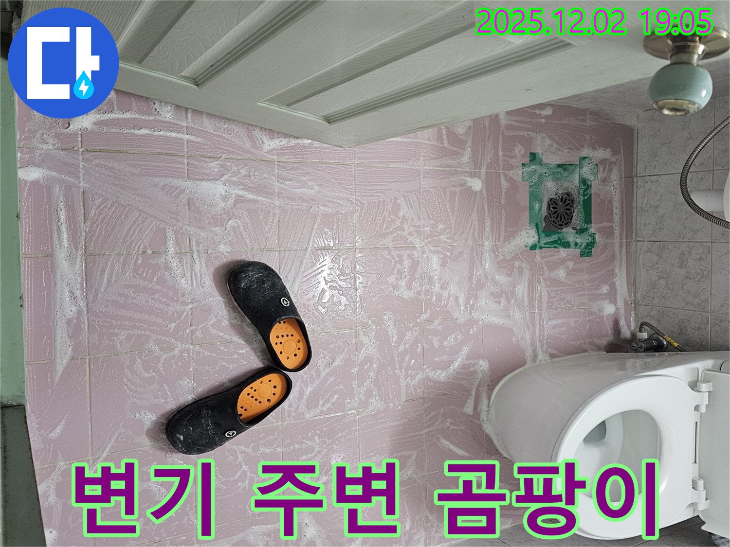 동작구 신대방동 현대아파트 욕실 - 청소 후 물기 제거하다가 변기 주변 곰팡이 발견! - 누수를 의심해 보세요.