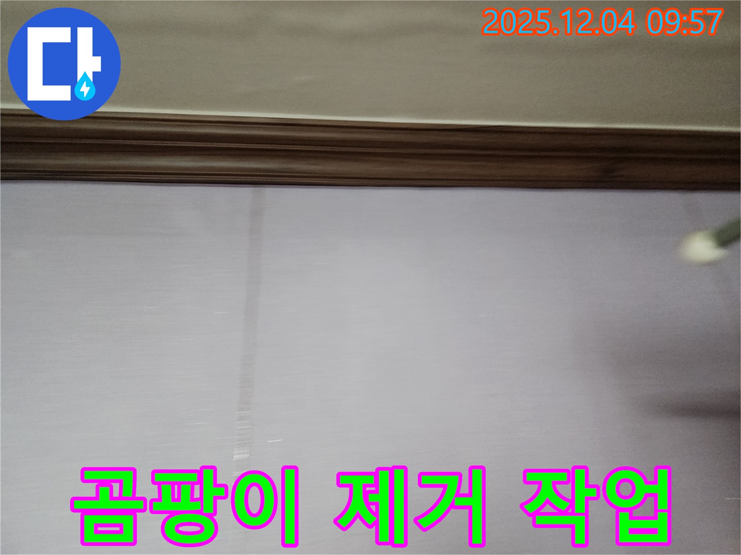 포천시 일동면 유동리 누수 현장 - 실크벽지 곰팡이를 뿌리까지 제거하는 작업 과정입니다.