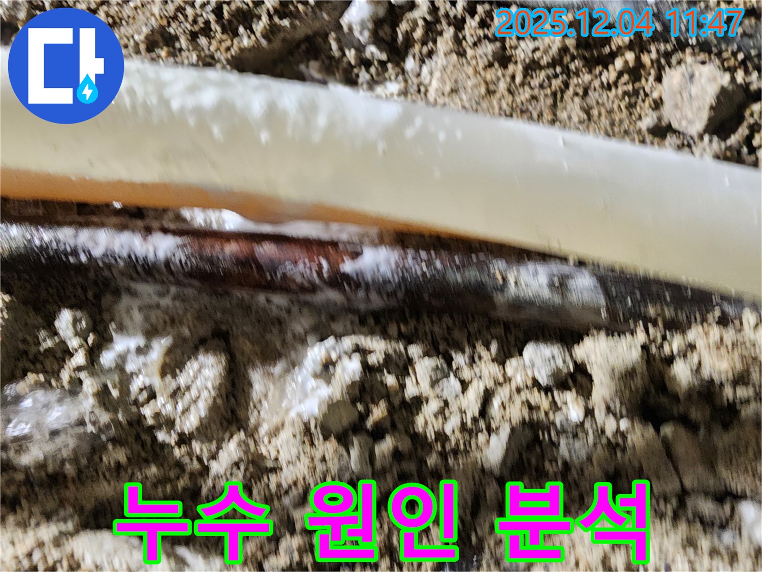 포천시 일동면 기산리 누수 현장 - 누수 원인을 꼼꼼하게 분석하고 있습니다 - 문제 해결의 시작입니다.
