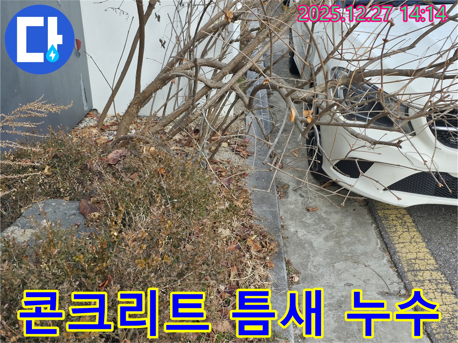 주차장 콘크리트 틈새 누수 - 꼼꼼한 점검과 완벽한 보수 작업으로 누수 문제를 깔끔하게 해결했습니다.