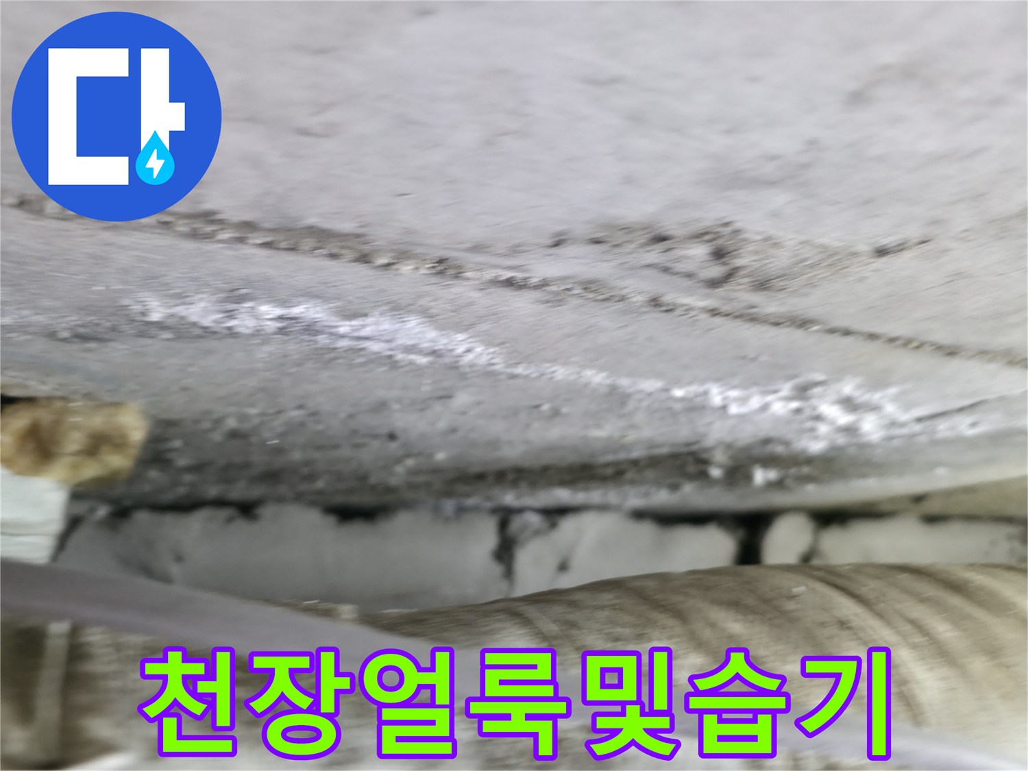 물샘-증상으로-발생한-천장-콘크리트-얼룩