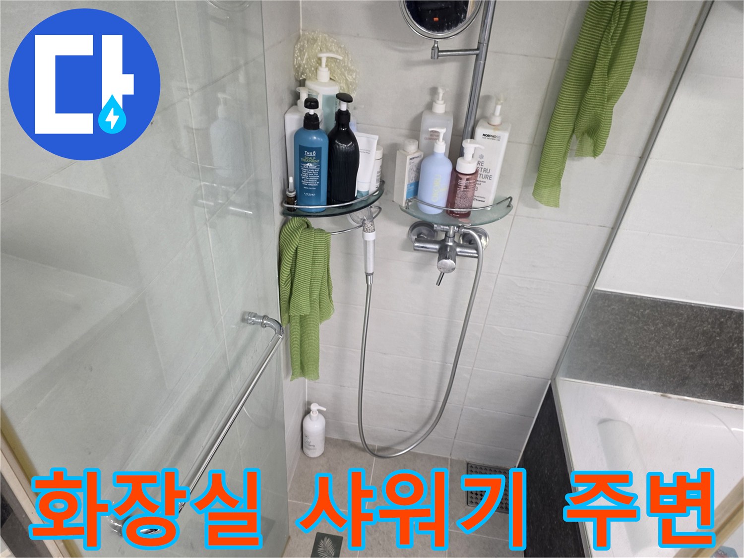 파주 가람동 화장식 내부-샤워기 및 선반 모습