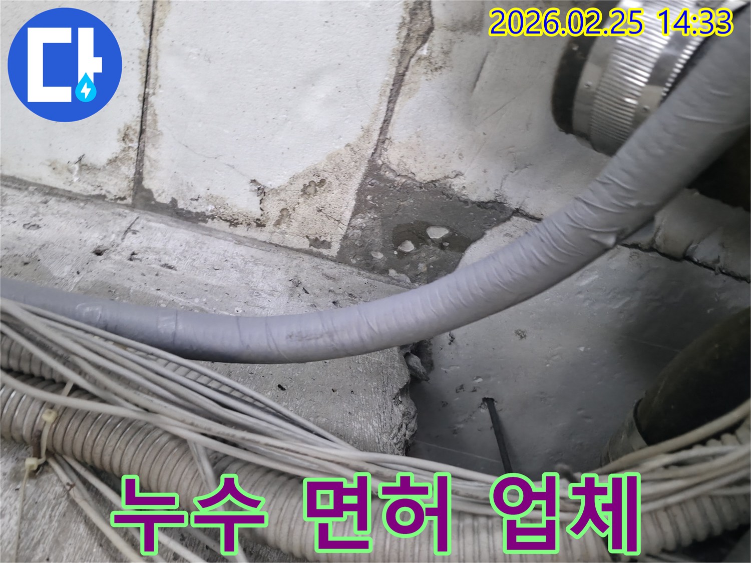 누수 면허 업체 엔지니어가-콘크리트 바닥의-누수 지점을-정확히 진단하며-안전하고 신뢰할 수 있는-시공을 약속하는 모습