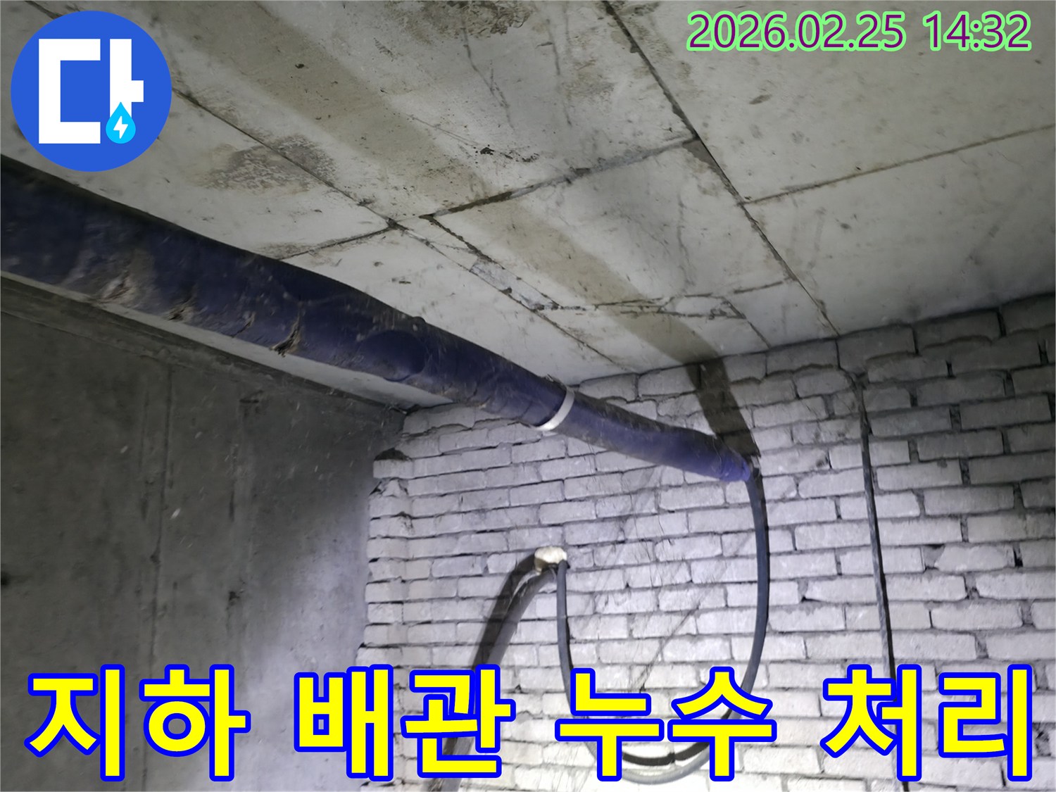 지하 배관에서-발생한 누수를-전문가가 신속하게 처리하기 위해-현장을 점검하는 모습