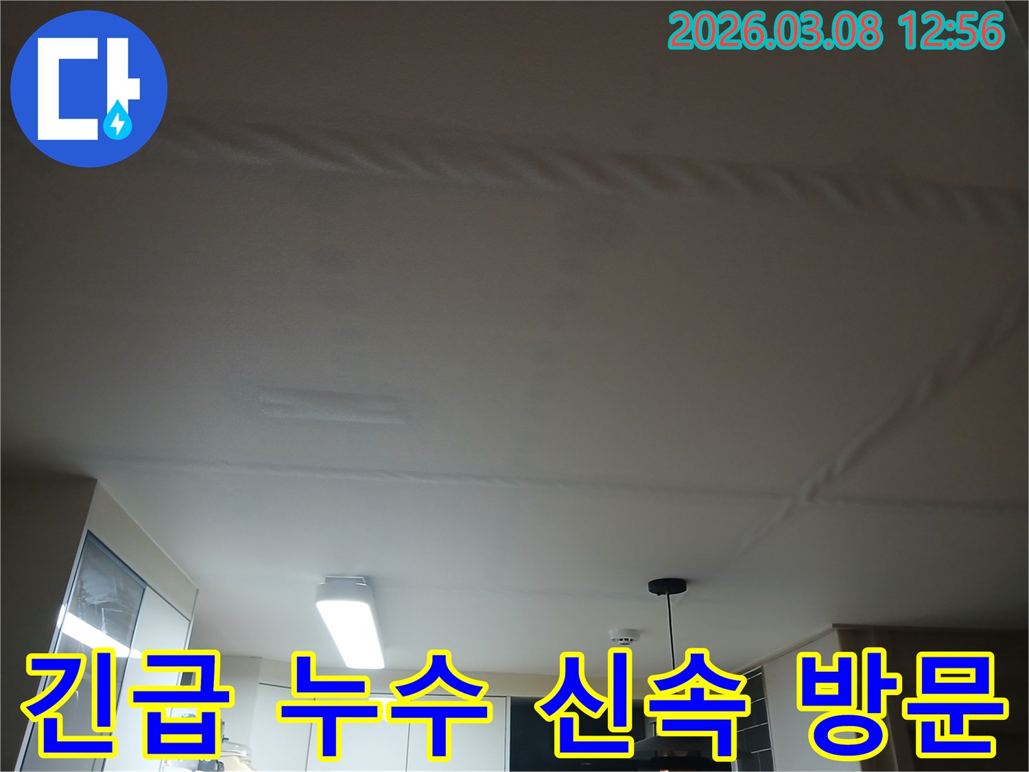 갑작스러운 누수 발생 시-신속하게 현장에 방문하여-응급 조치를 취하는 전문가의 모습