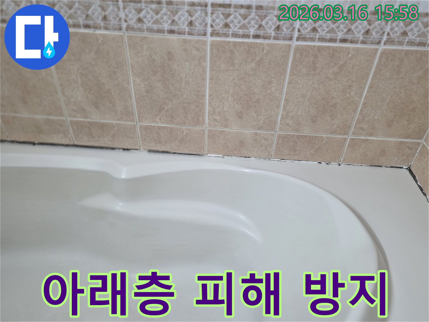 욕조와-타일-경계면의-곰팡이는-아래층으로-누수가-확산되기-전-긴급-방수-조치가-필요함을-알려줍니다.