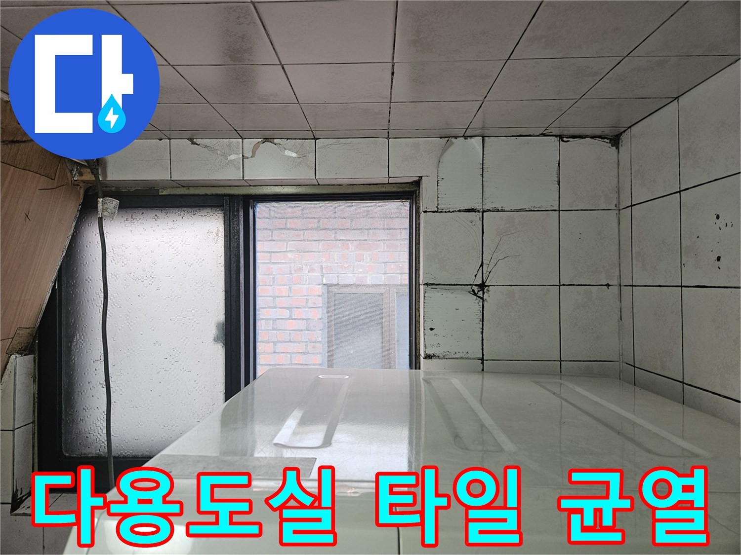 송파구 가락본동 현장-다용도실 벽면 타일 크랙 및 창틀 주변 습기 상태