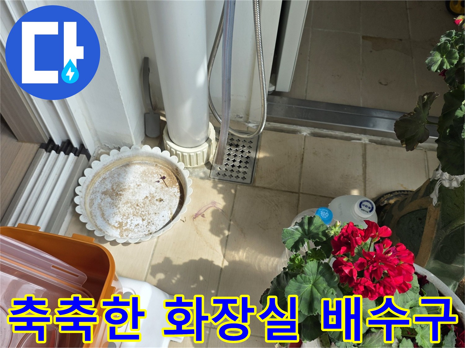 배수구-주간-타일-틈새의-습기와-이물질-상태