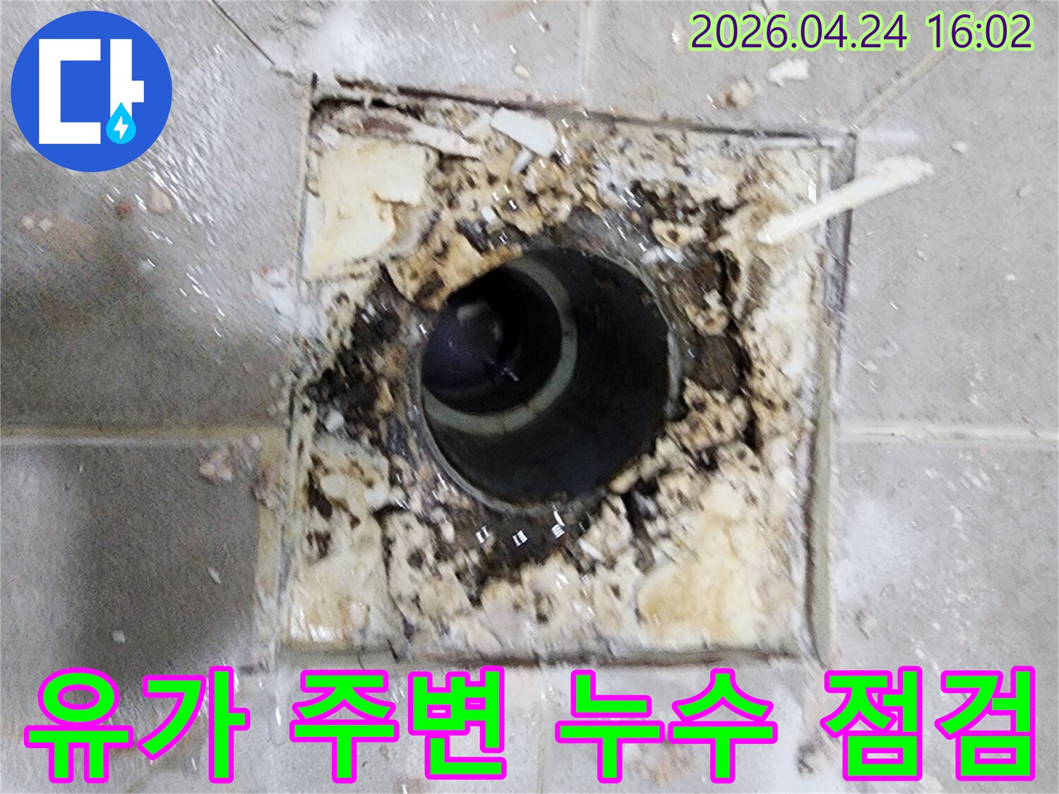 누수-탐지-전문가가-화장실-유가-주변의-배관-및-방수층-상태를-정밀하게-점검하는-과정