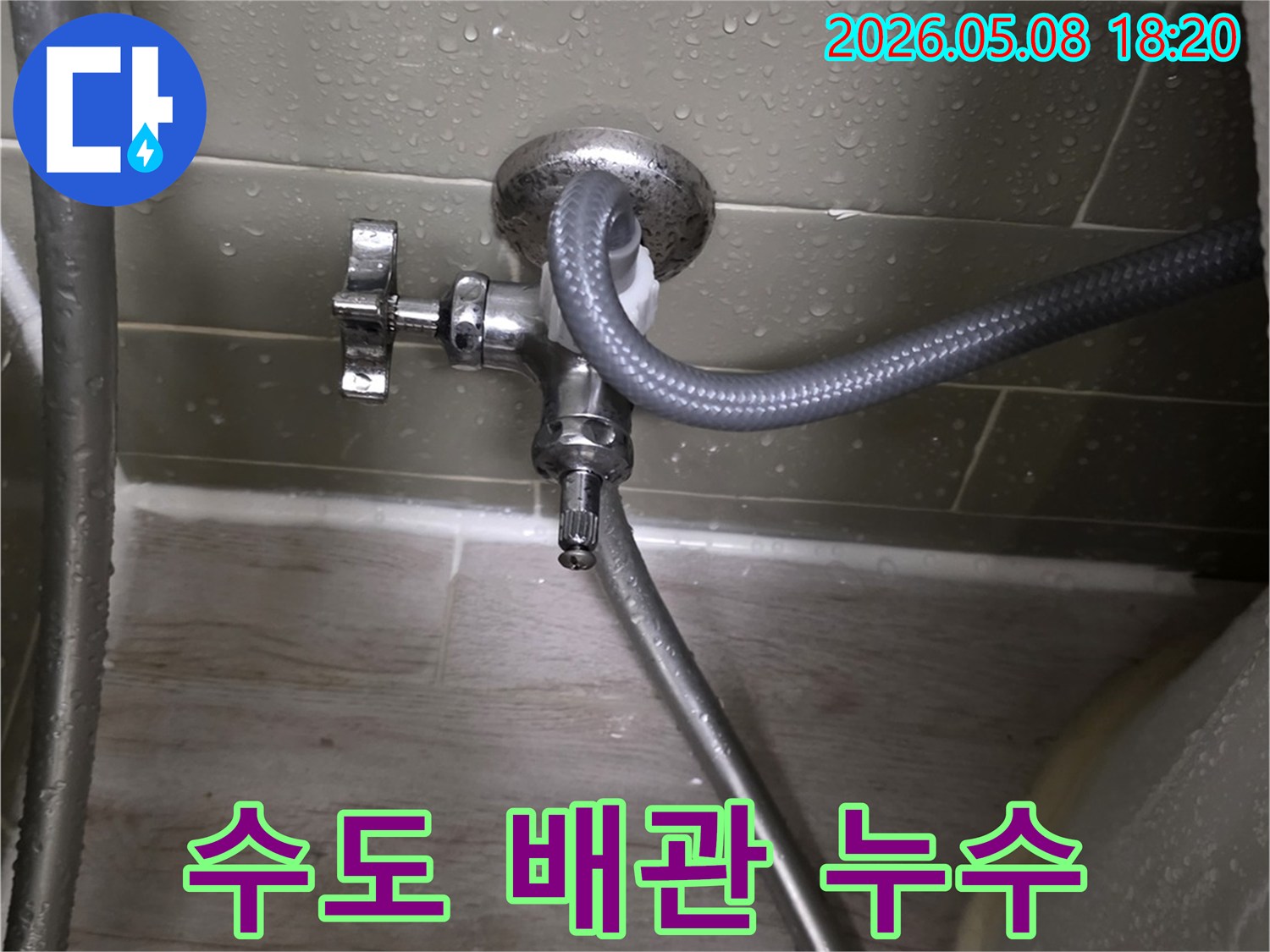 욕실 수도 배관-연결 부위에서-발생한 누수를-정확히 진단하고-재발 방지 대책을-마련하는 모습