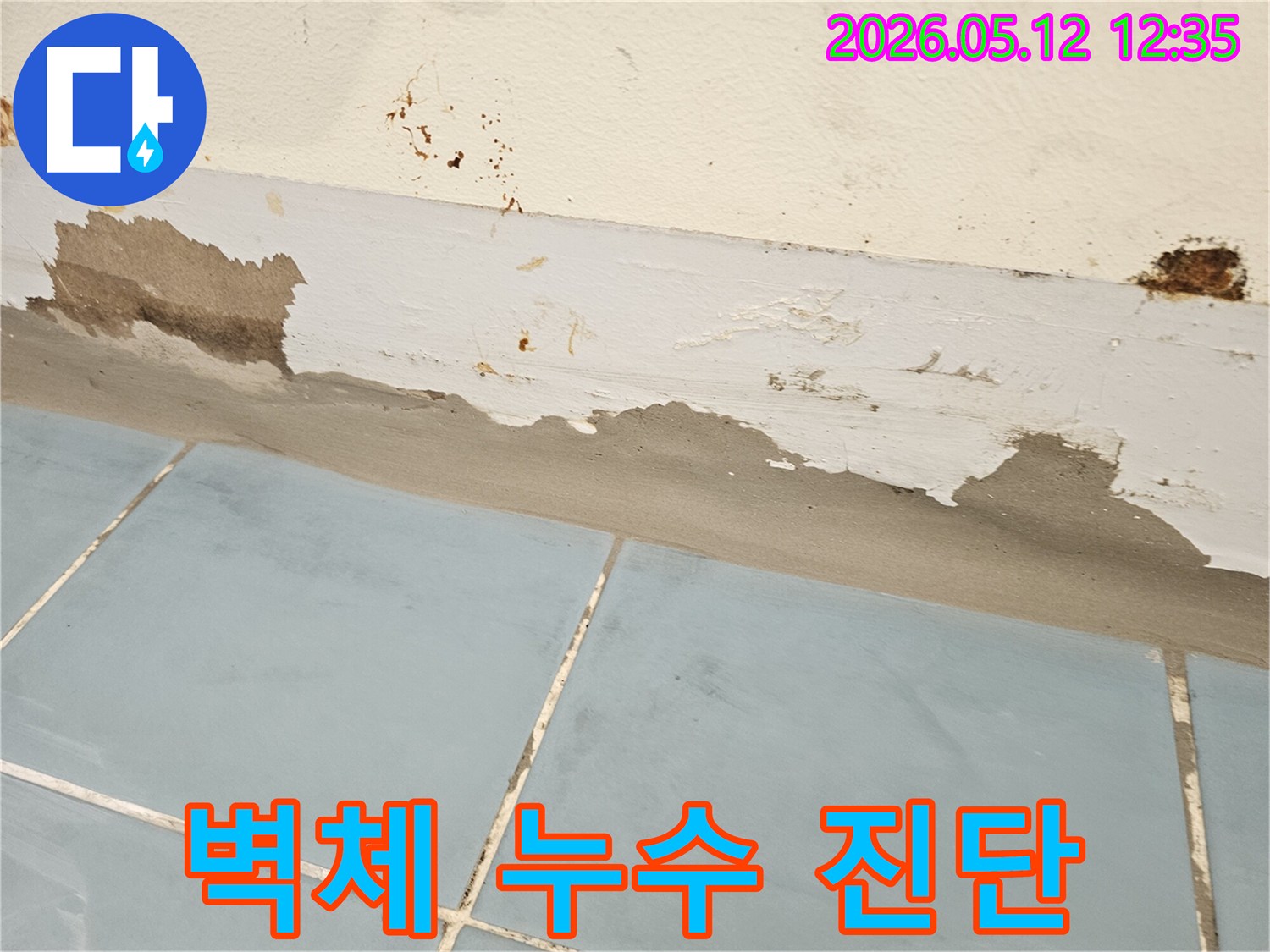 수원 아파트에서 발견된-벽면 누수 문제로-페인트가 벗겨지고-곰팡이가 생긴-현장입니다
