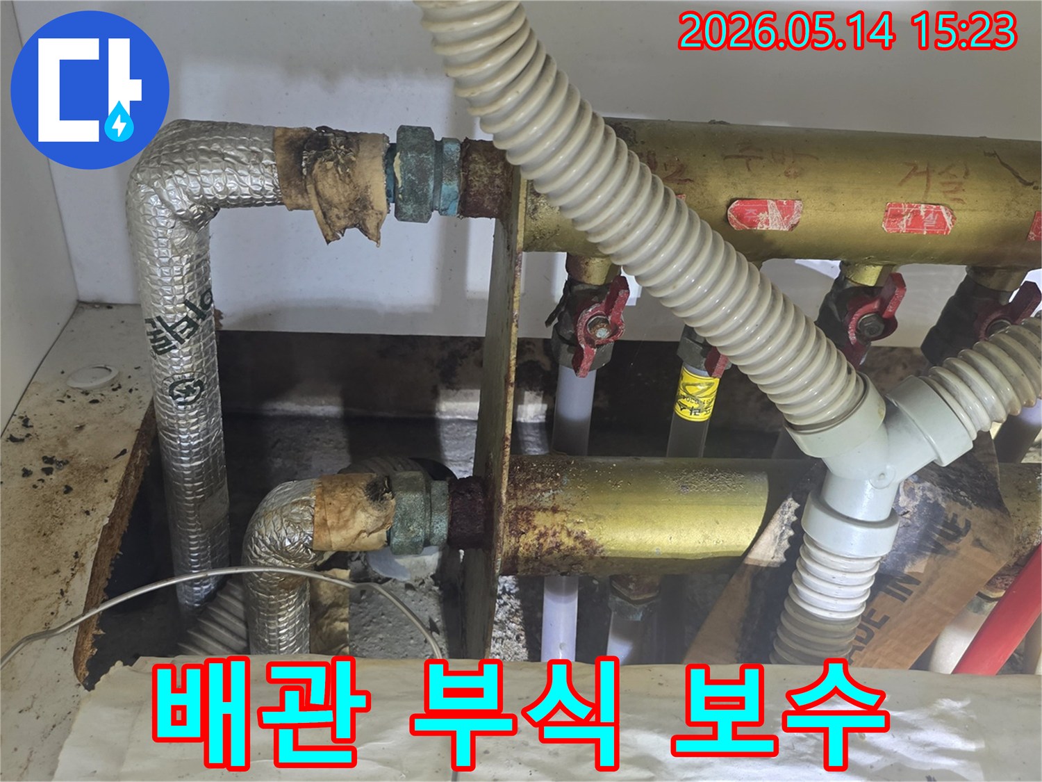 남양주 동성아파트 배관 부식 누수 현장-전문가의 꼼꼼한 보수 작업