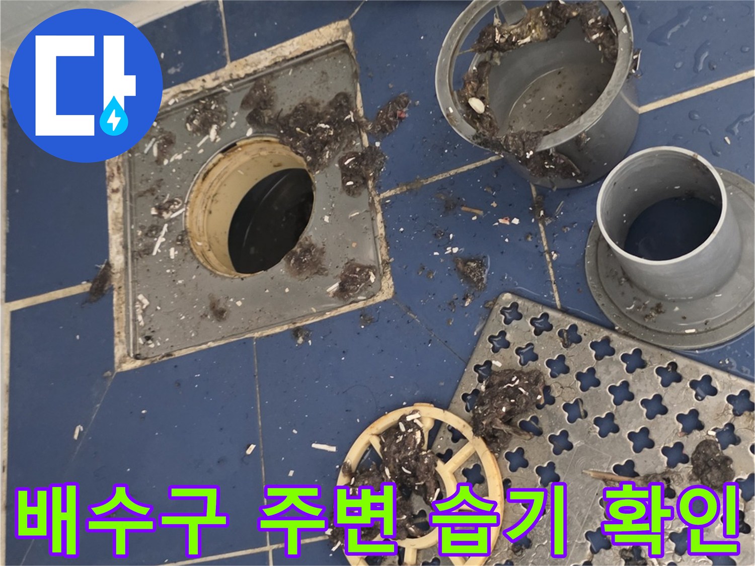 욕실-배수구-유가-주위-물기-및-오염-확인