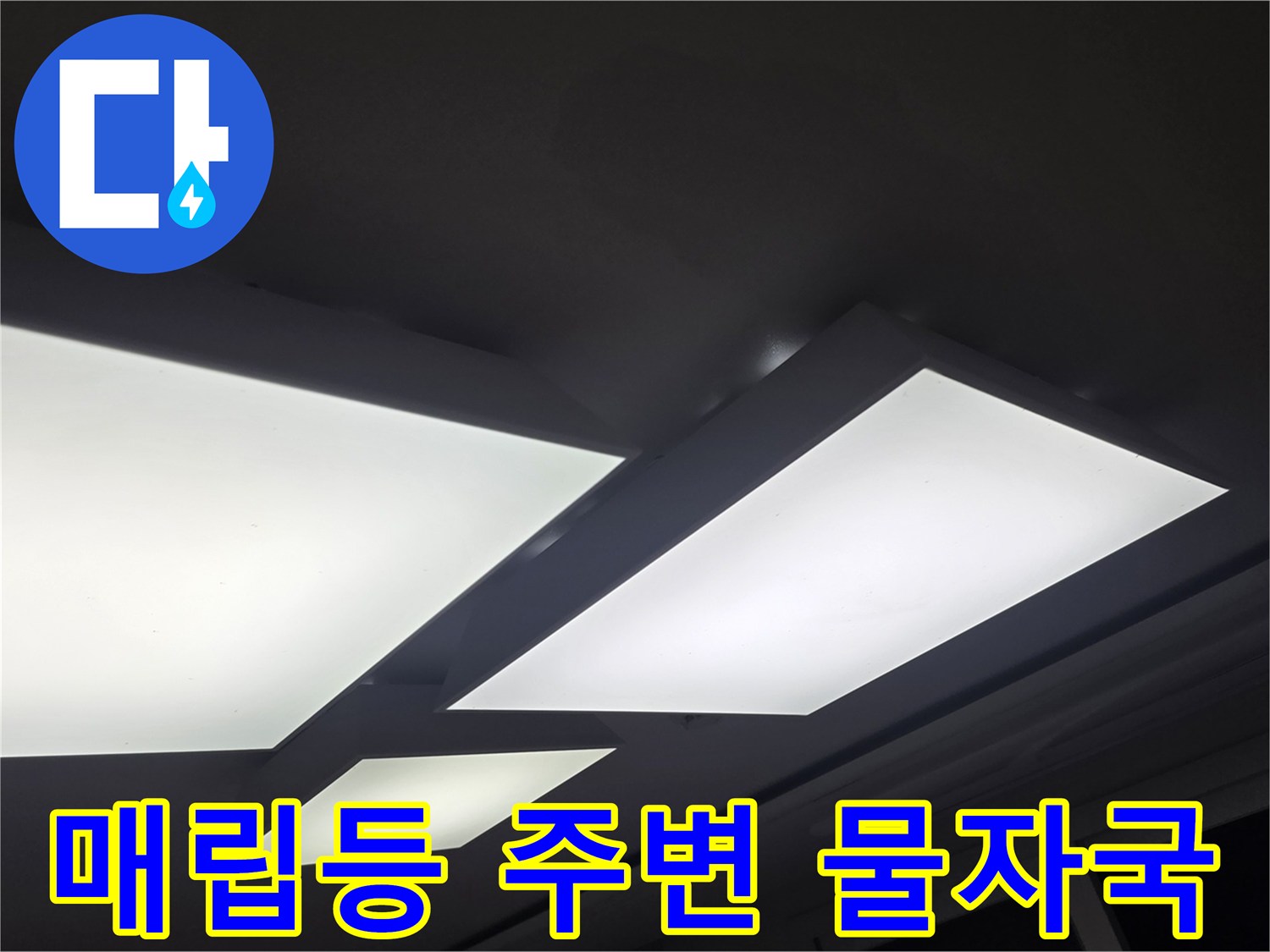 습기로 인해 하얗게 변한 매립등 주변 천장 - 일산서구 현장