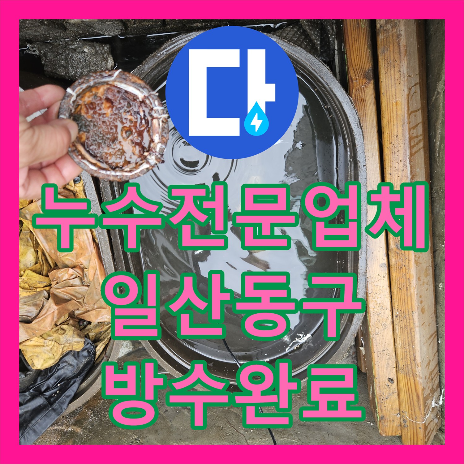 누수전문업체 외부 집수정 정비와 테라스 균열 방수로 물샘을 잡은 경기 고양시 일산동구