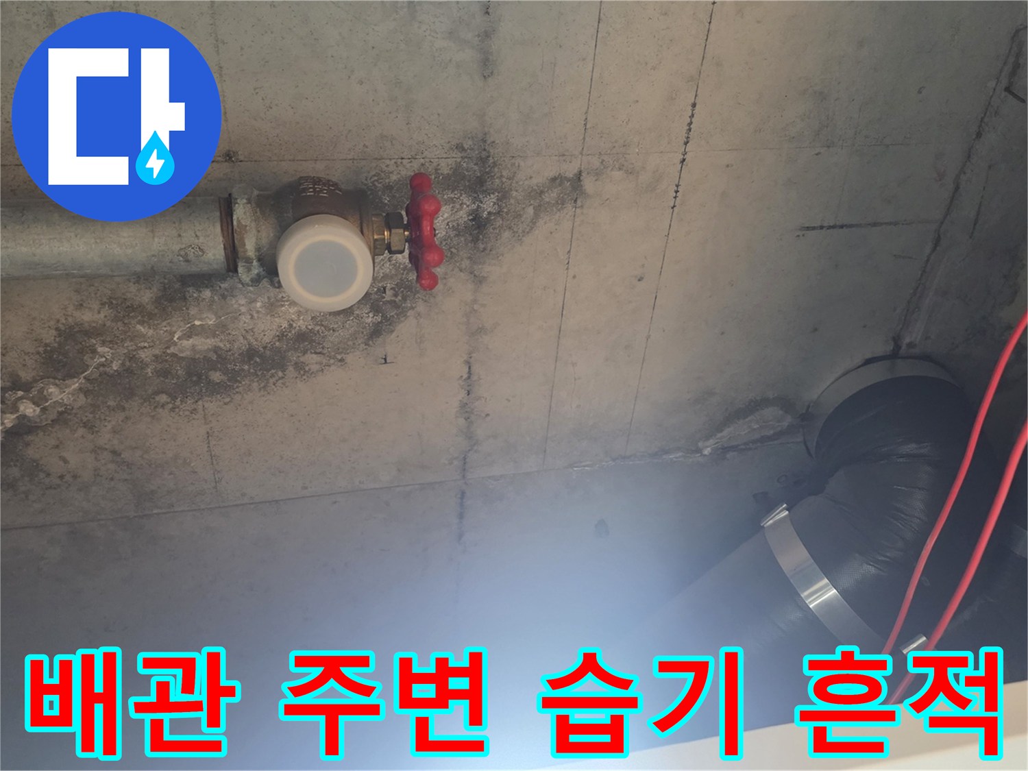 아파트-화장실-천장-배관-연결부-주변의-습기-및-오염-상태