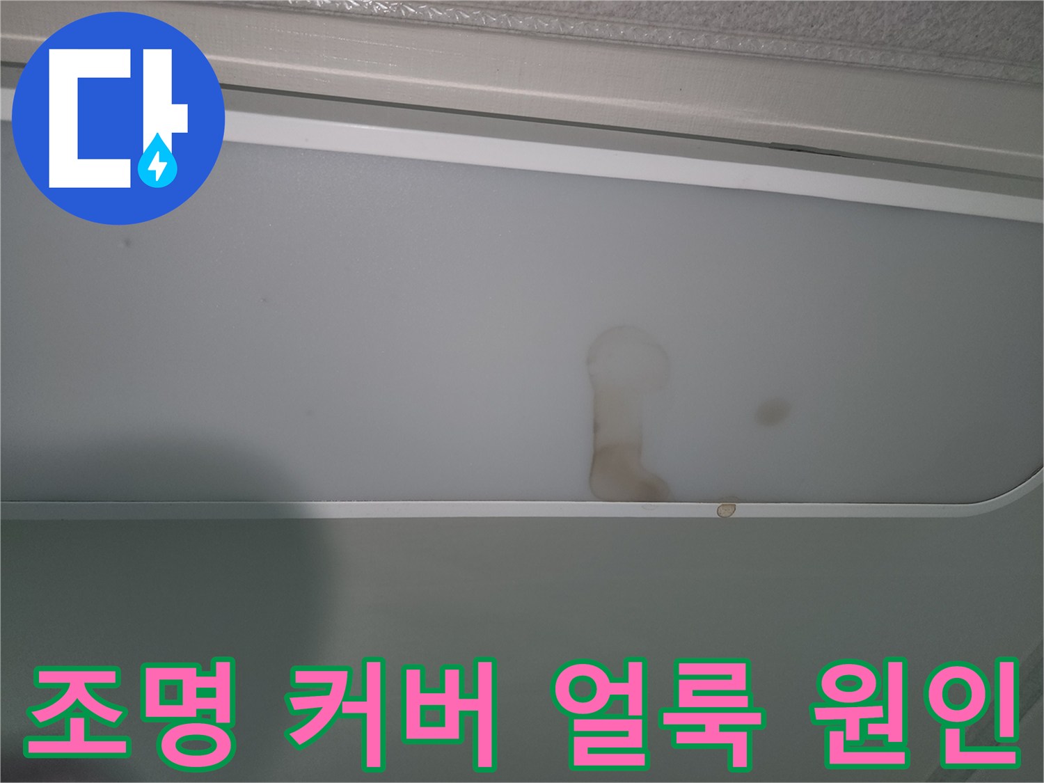 천장-조명-커버에-발견된-누수-얼룩-사진
