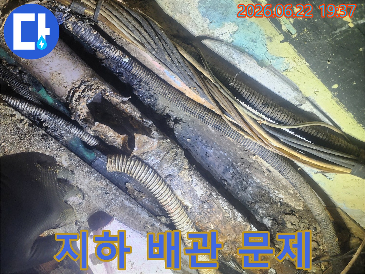 지하-배관-문제-현장에서-발견된-심하게-부식된-파이프와-전선들