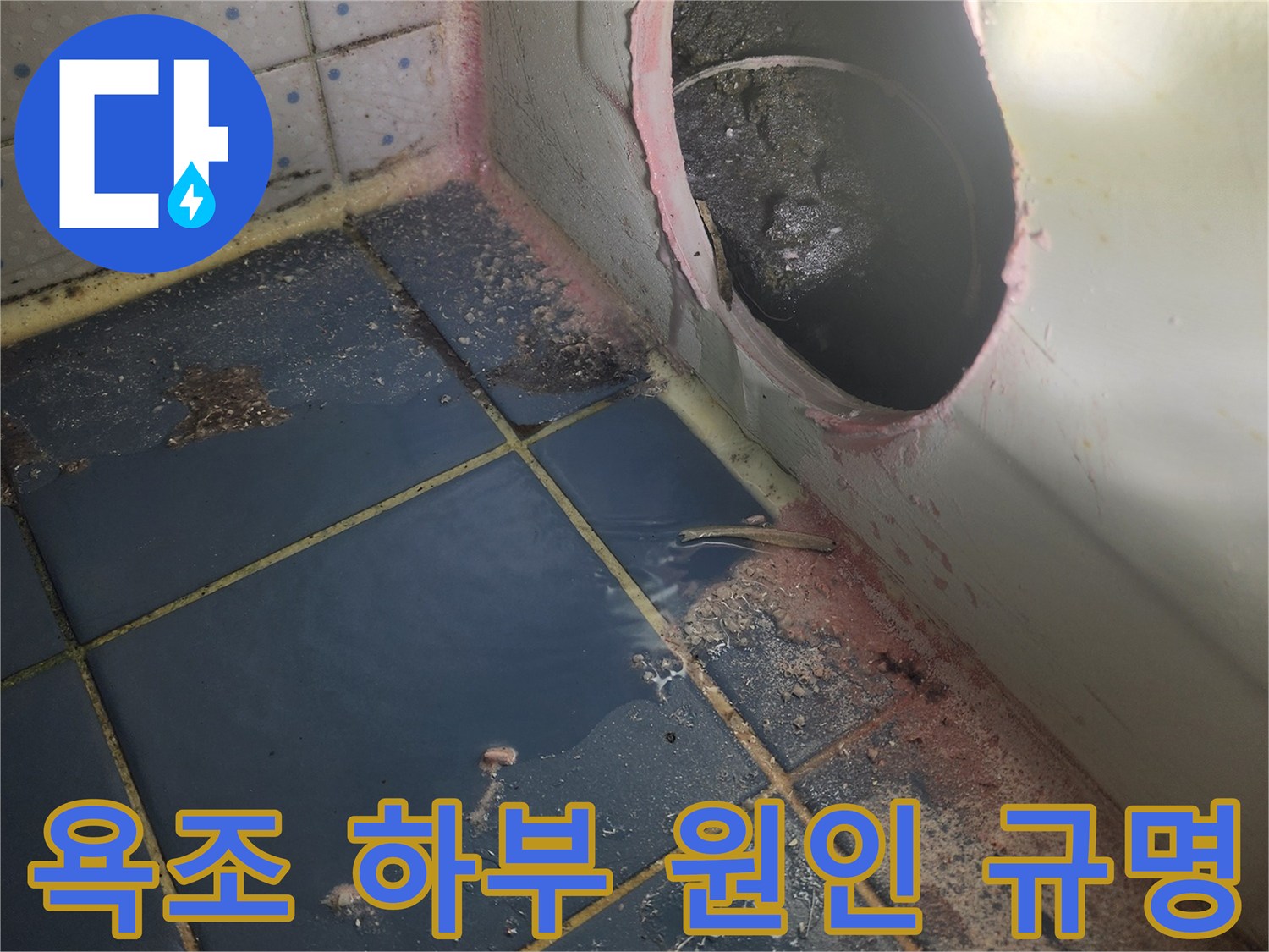 오래된 욕조 아래-숨겨진 누수 지점-찾아내기 위해-진행된 작업-오염물질 발견