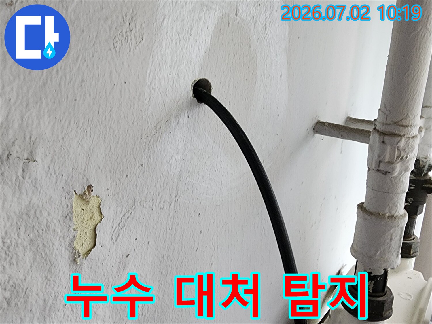 누수-발생-시-정확한-대처를-위해-탐지-장비를-사용하는-전문가의-작업