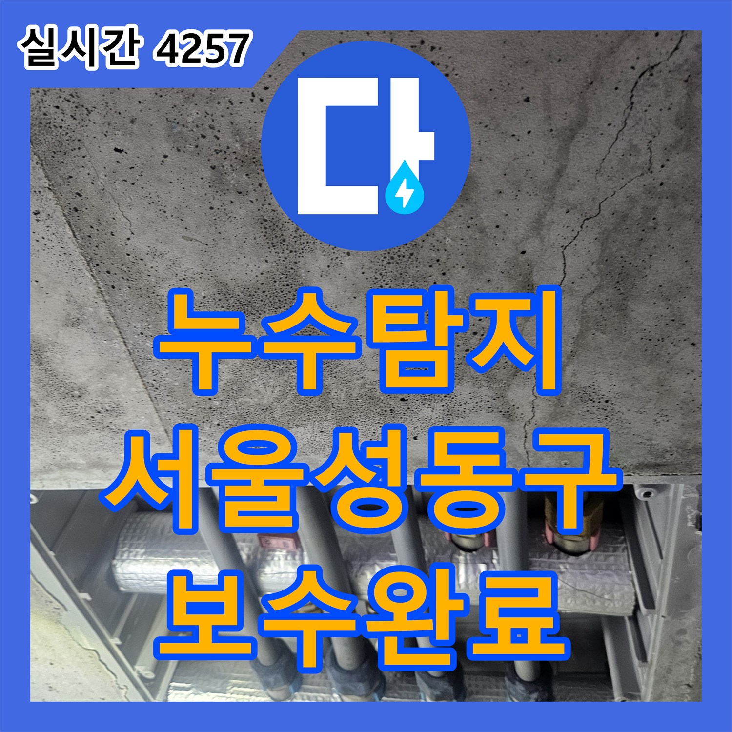 누수탐지 이중배관 구조의 온수 배관 결함을 정밀하게 진단하여 보수한 사례 서울 성동구 금호동