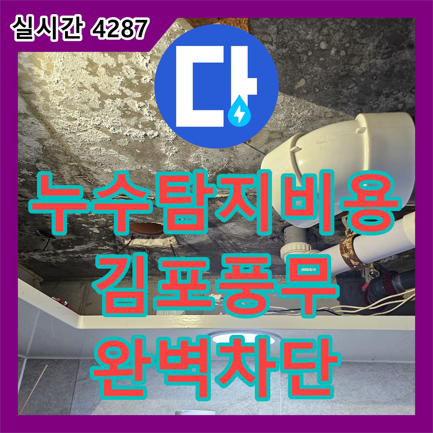 누수탐지비용 아랫집 화장실 천장에서 물이 새는 원인을 찾아 배관을 교체한 경기 김포시 풍무동 사례