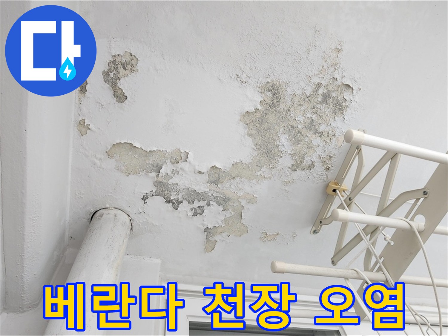 일산서구 아파트 - 베란다 천장 페인트 박리 및 곰팡이 발생 상태