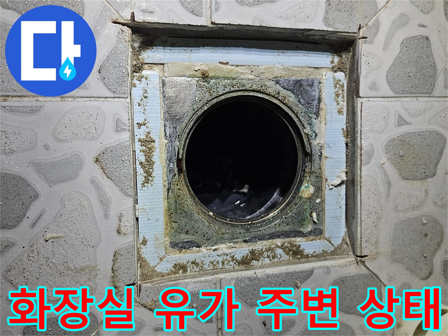 춘천-후석동-화장실-배수구-유가-주변-방수층-파손-상태