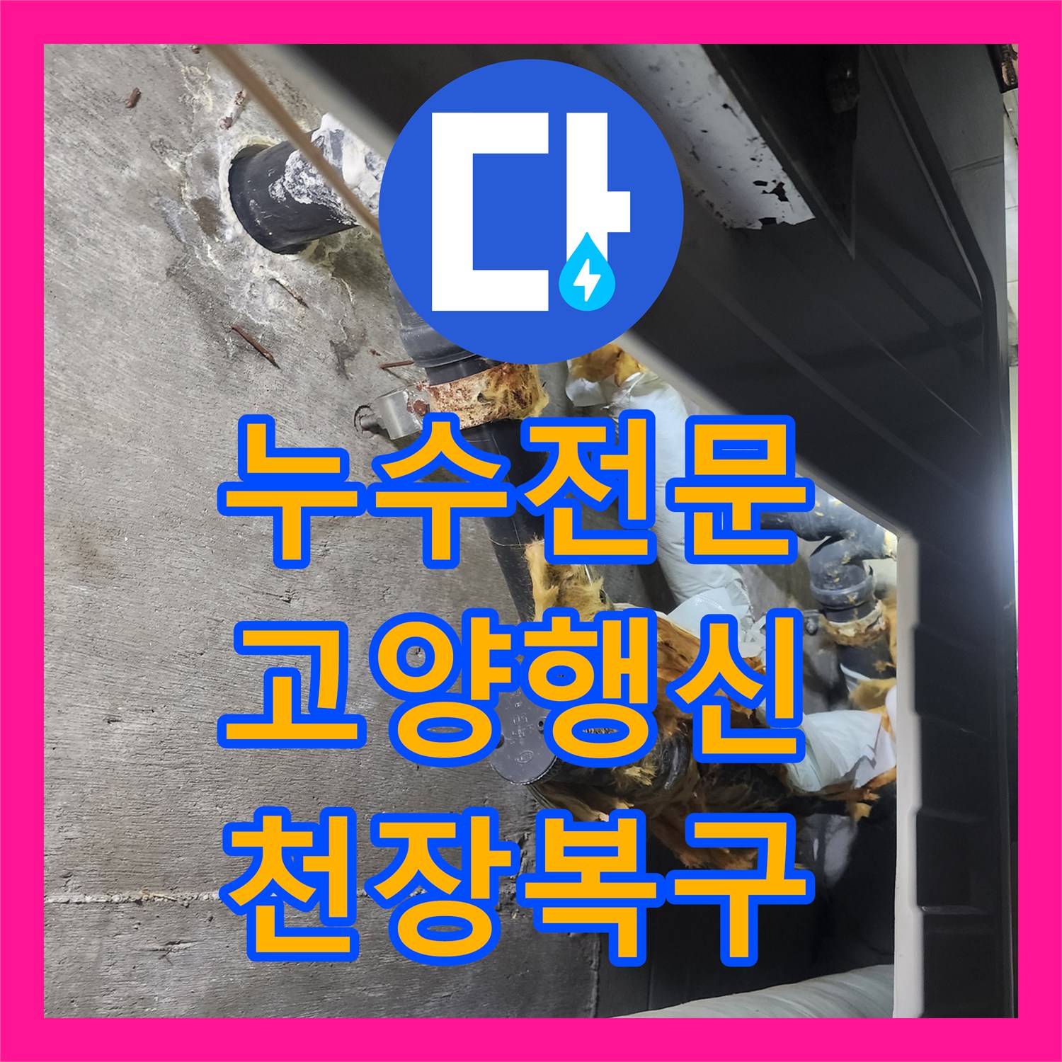 누수전문 아랫집 화장실 천장 누수 내시경 진단 및 배수관 교체 공사 경기 고양시 덕양구 행신동